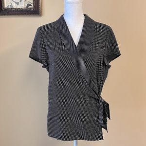 Adrianna Papell Tie Waist Wrap Blouse